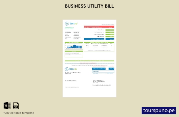 lista para imprimir plantilla de factura de servicios públicos comerciales de UA